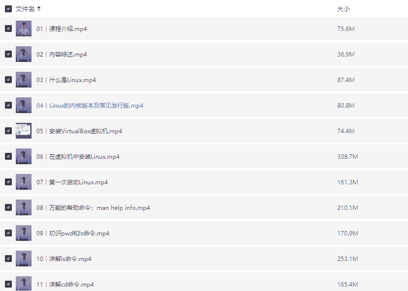 《Linux 实战技能 100 讲 》  [MP4]  [17.08 GB]